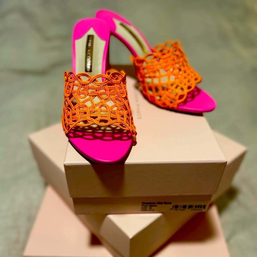 *BRAND NEW IN BOX* DELPHINE MID MULE size 42 85mm heel 100% leather